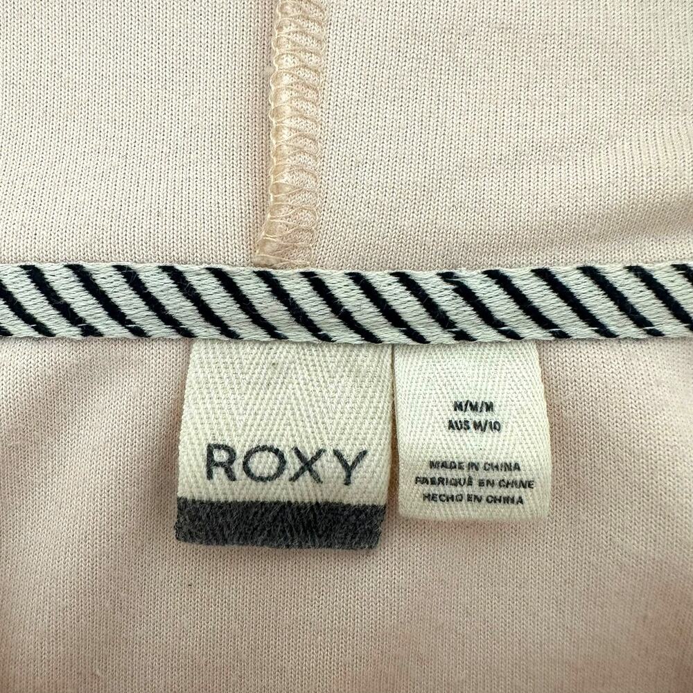 Roxy Women's Chasing Waves Velour Hoodie Size M Golden Glow Yellow Pink Tan V - Picture 9 of 15